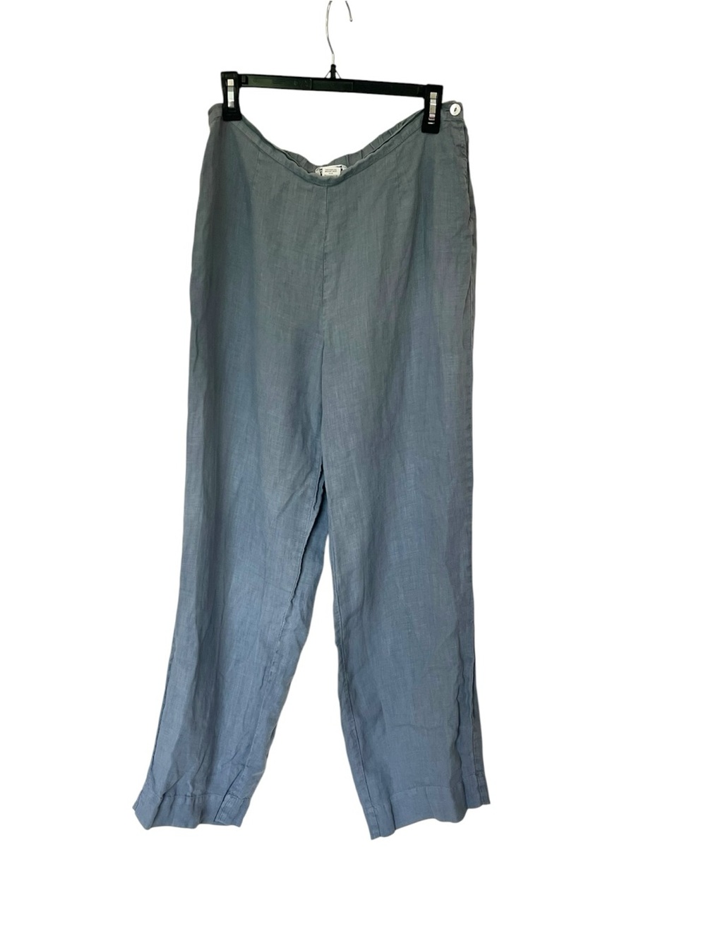 Habitat Women’s 100% Linen Flat Front Pants Grey Sz Medium Lagenlook Coastal
